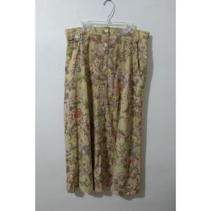 Vintage Country Classics Floral Button Front Cottage Core Long Midi Skirt